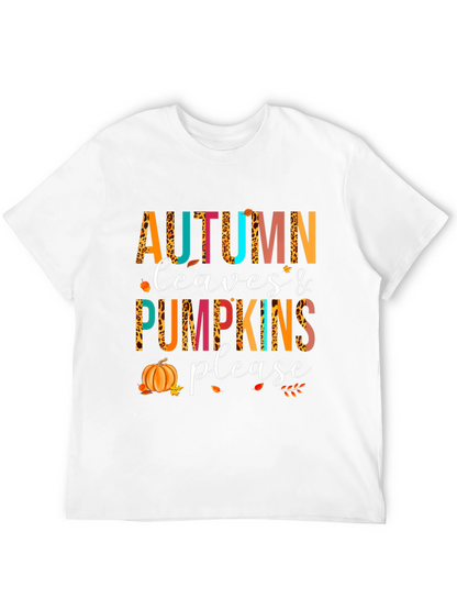 Autumn Leaves & Pumpkins Please T-Shirt