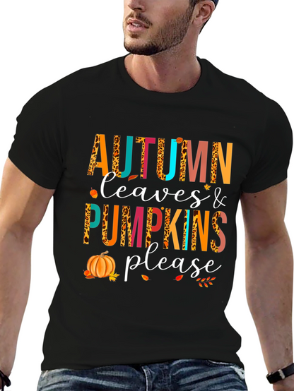 Autumn Leaves & Pumpkins Please T-Shirt