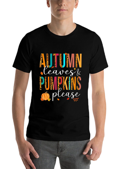 Autumn Leaves & Pumpkins Please T-Shirt
