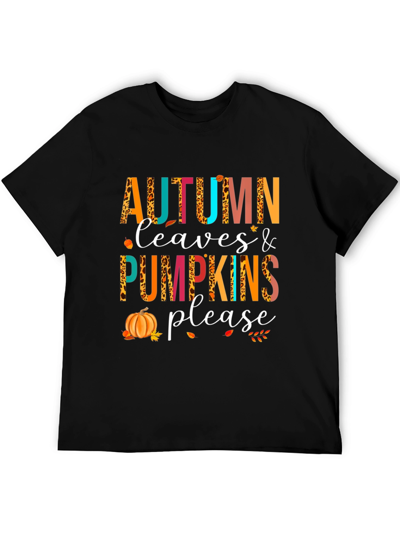 Autumn Leaves & Pumpkins Please T-Shirt