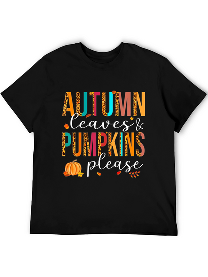 Autumn Leaves & Pumpkins Please T-Shirt