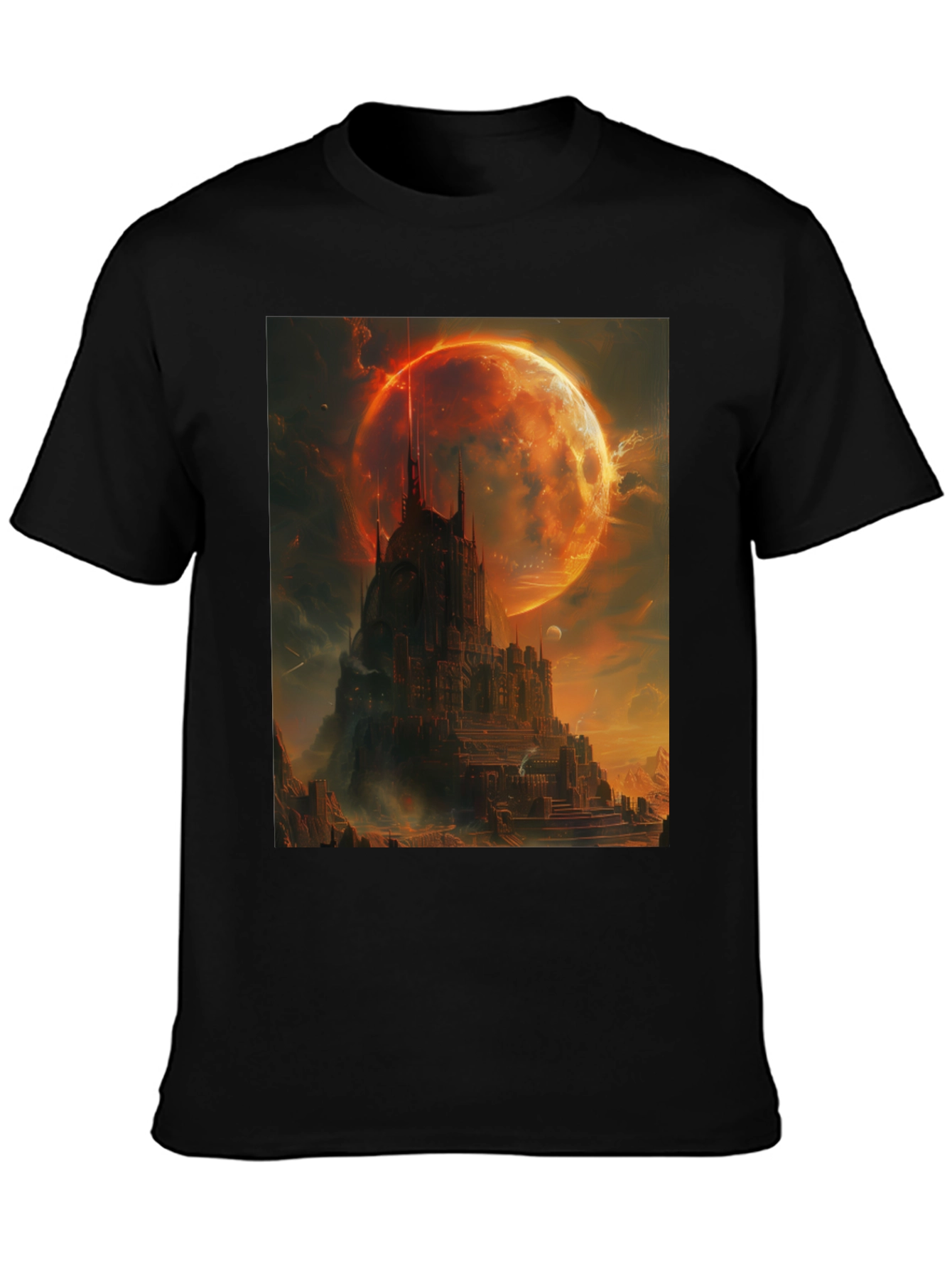 Fantasy Castle Graphic T-Shirt - Mens Black Tee