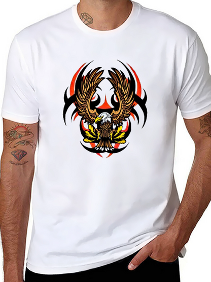 Eagle Graphic Black Tee - Bold Tribal Design