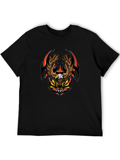 Eagle Graphic Black Tee - Bold Tribal Design