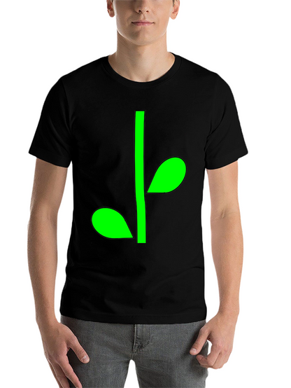 Green Sprout Graphic Black T-Shirt