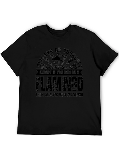 Be a Flamingo Black Graphic T-Shirt