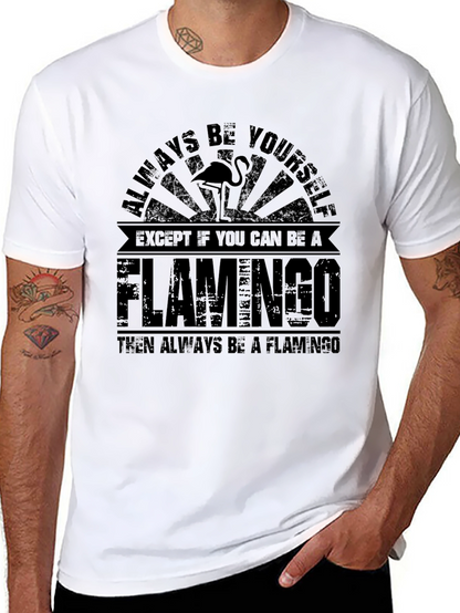 Be a Flamingo Black Graphic T-Shirt