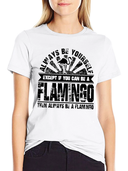 Be a Flamingo Black Graphic T-Shirt