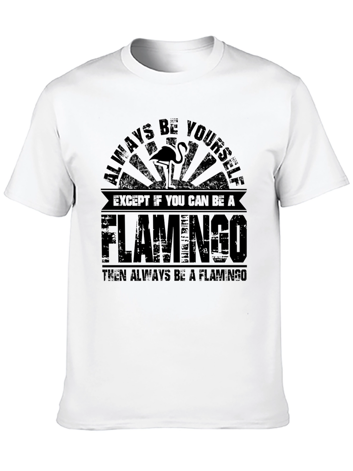 Be a Flamingo Black Graphic T-Shirt