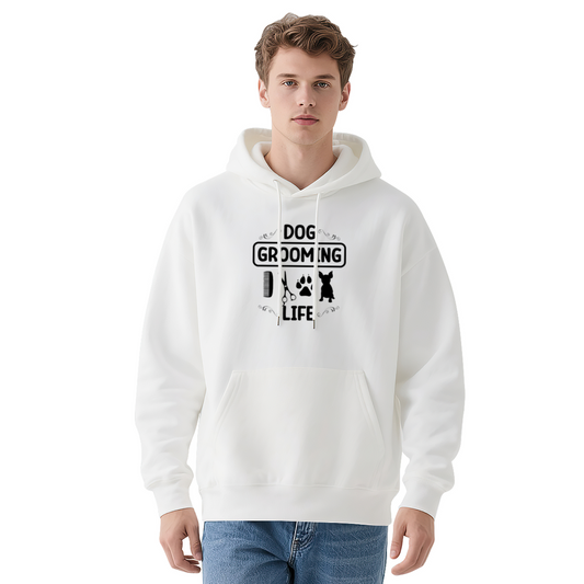 Dog Grooming Life Pet Lover White Unisex Hoodie, Extra Soft Comfort Fabric