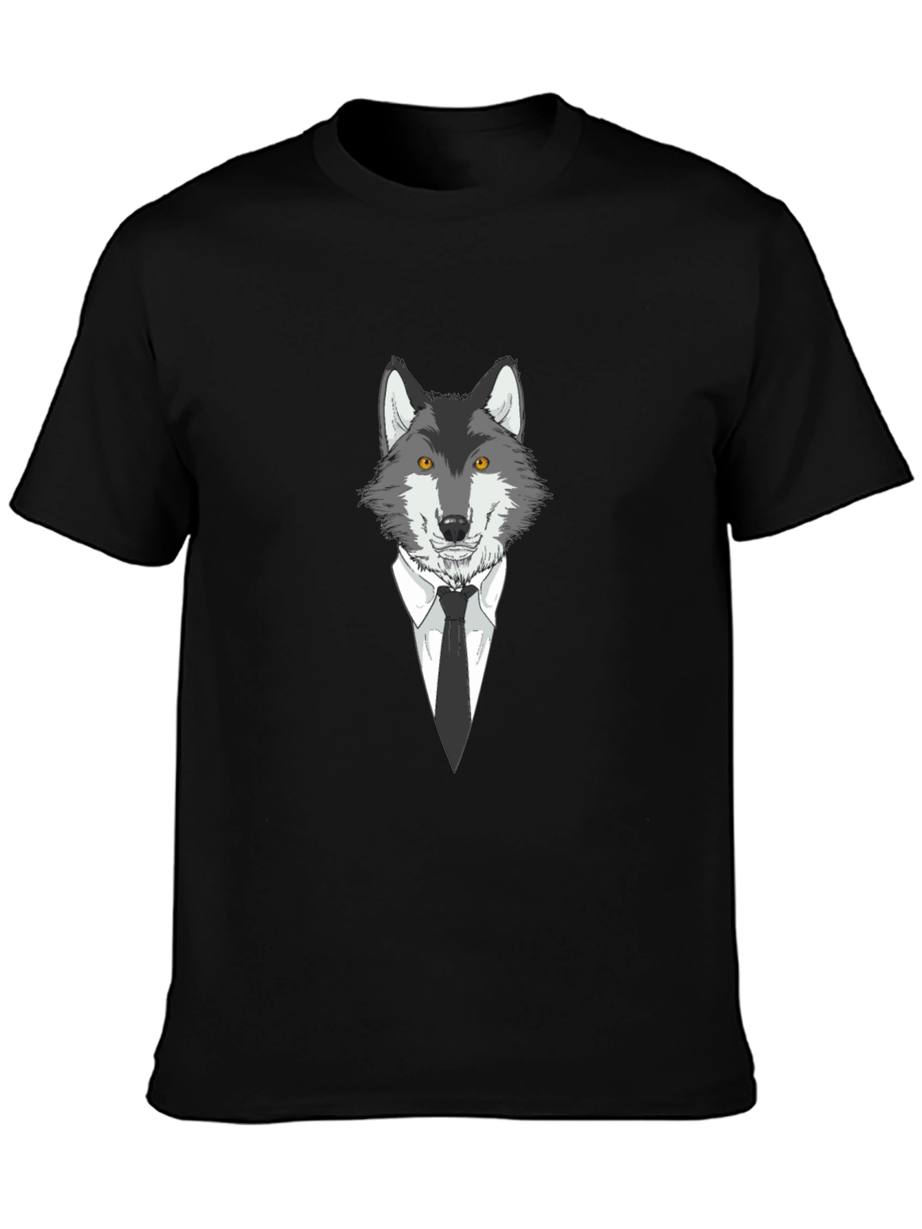 Wolf in Suit Graphic Tee - Mens Black T-Shirt