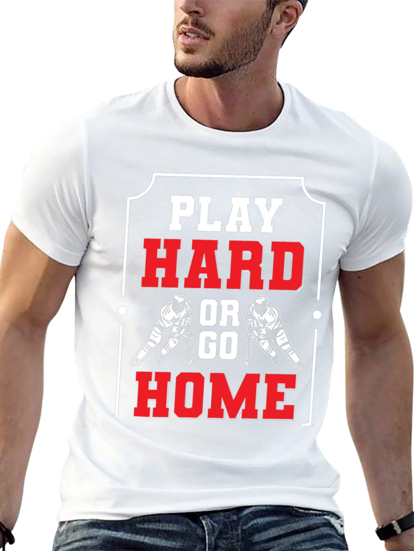 Play Hard Hockey T-Shirt - Black Cotton Graphic Tee
