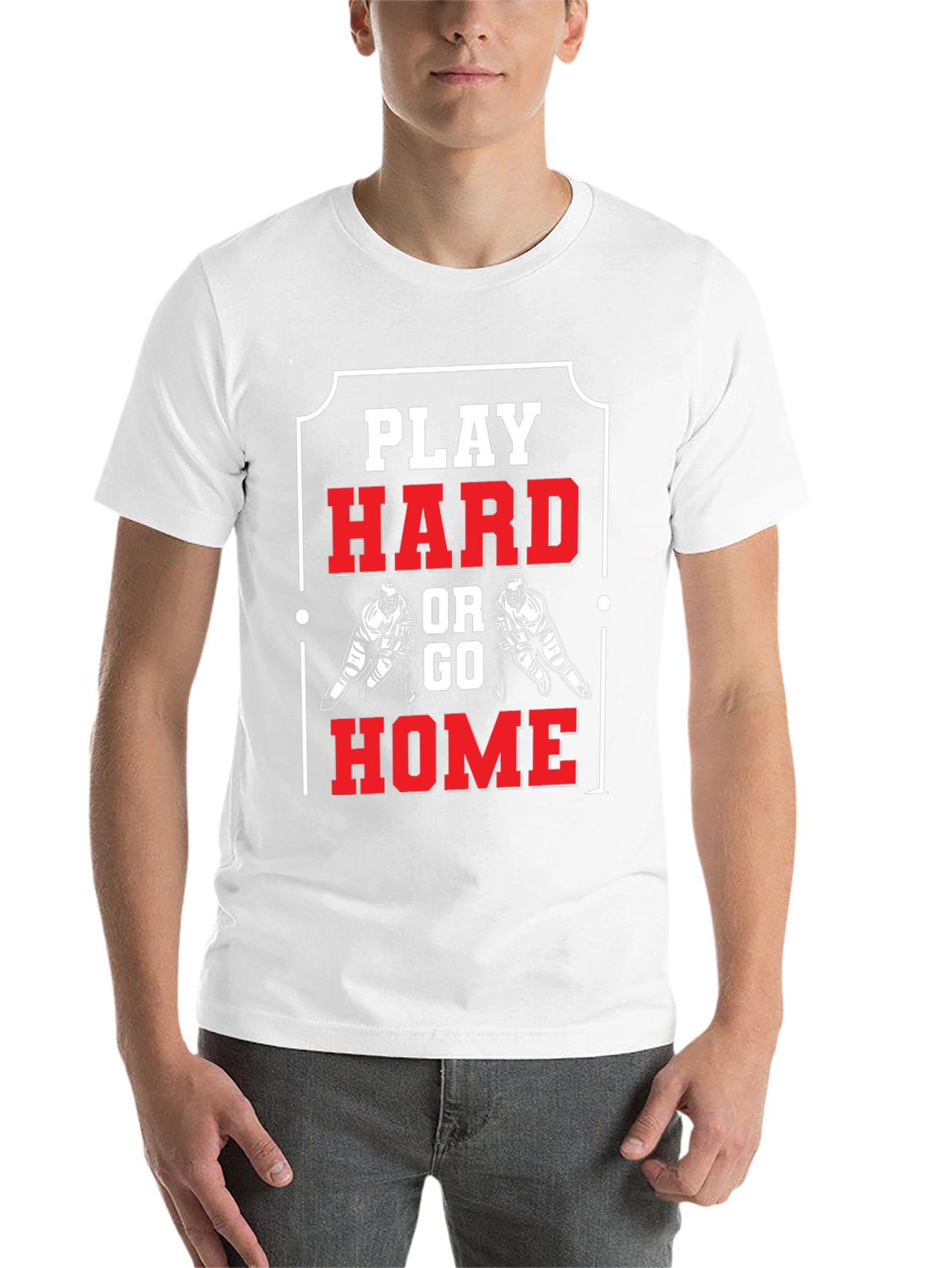 Play Hard Hockey T-Shirt - Black Cotton Graphic Tee