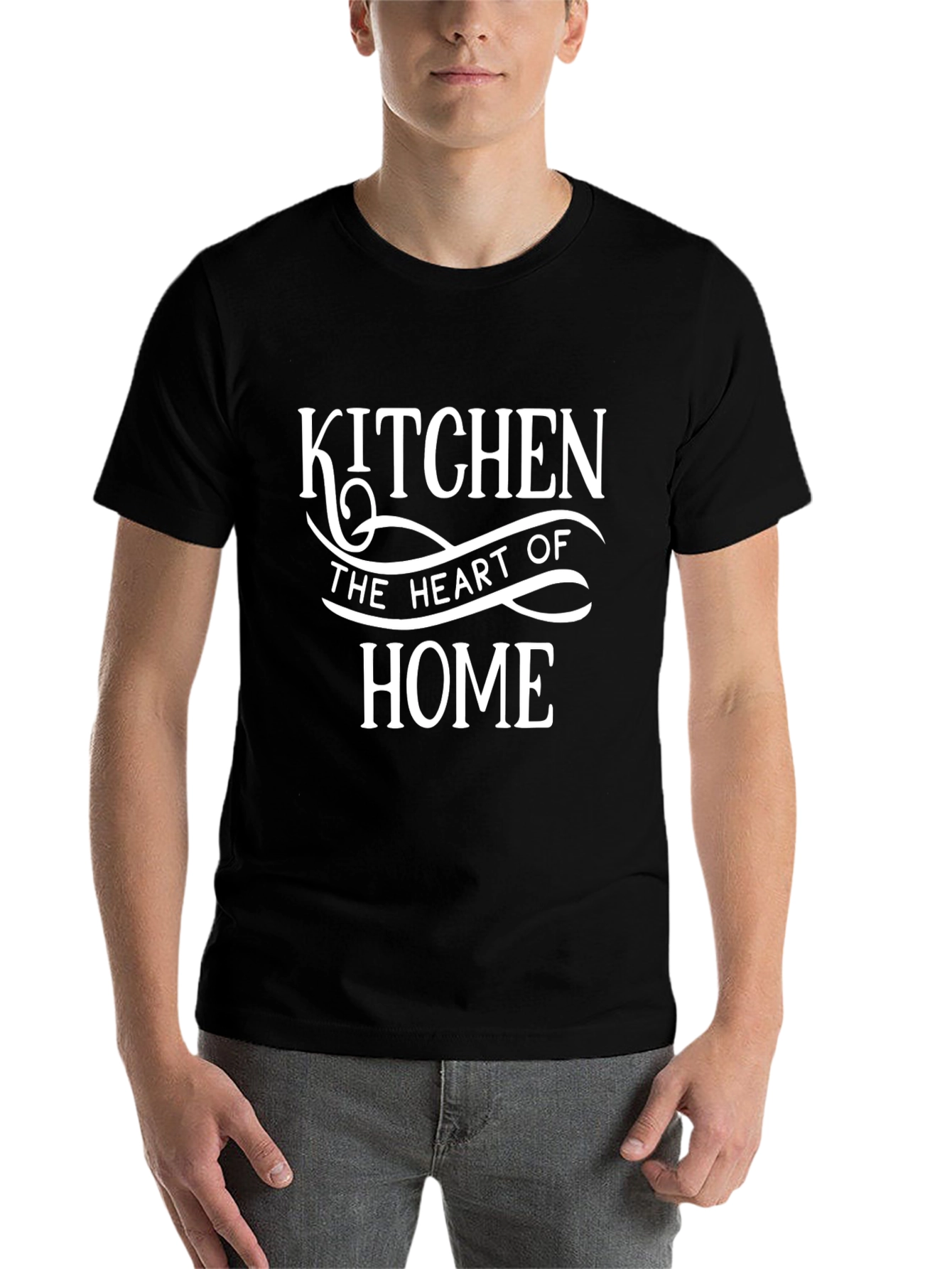 Kitchen Heart of Home Black Crewneck T-shirt
