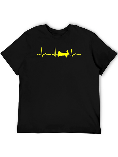 Kayak Heartbeat Graphic Tee - Black