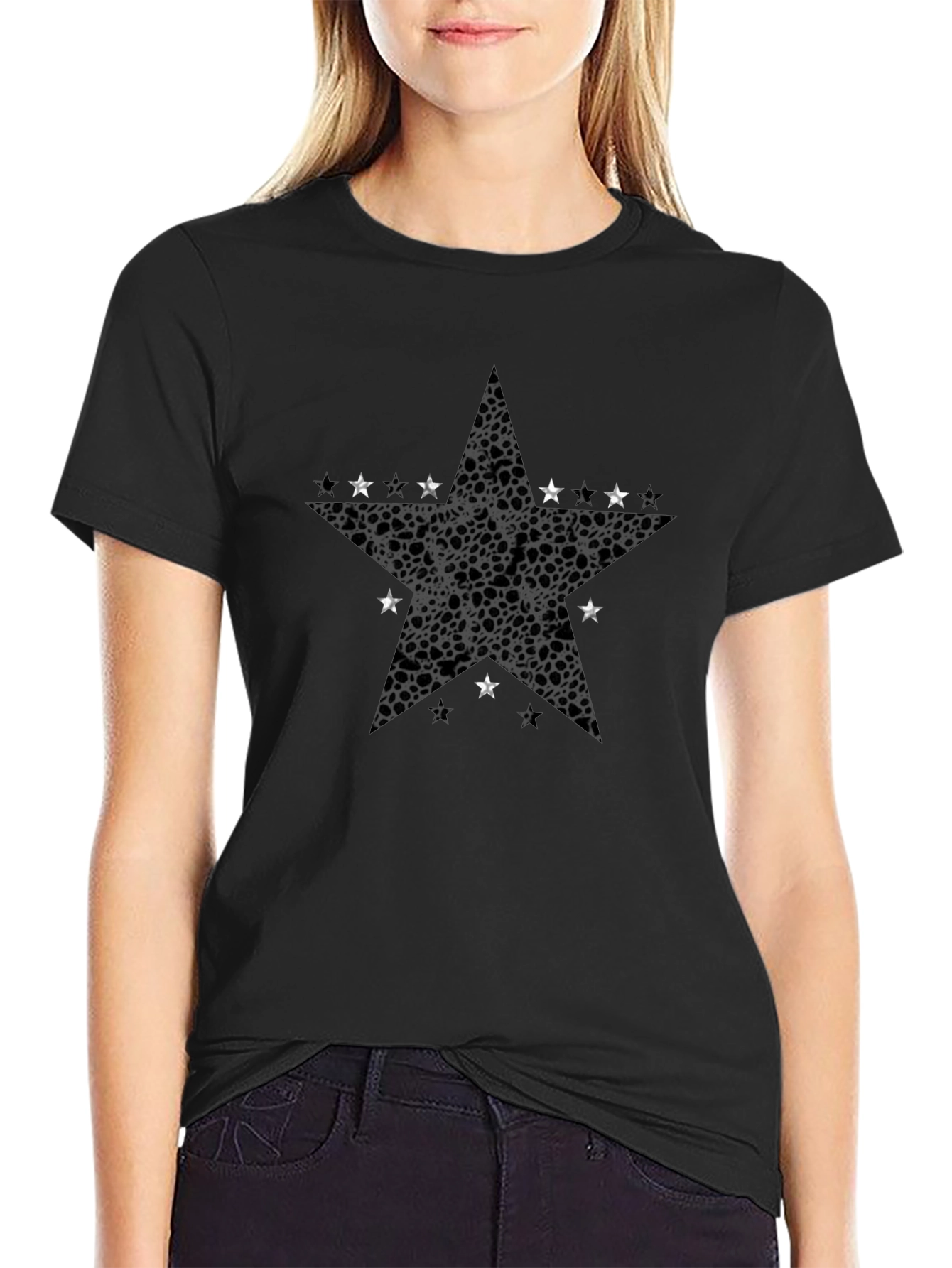 Star Graphic Mens Black T-Shirt