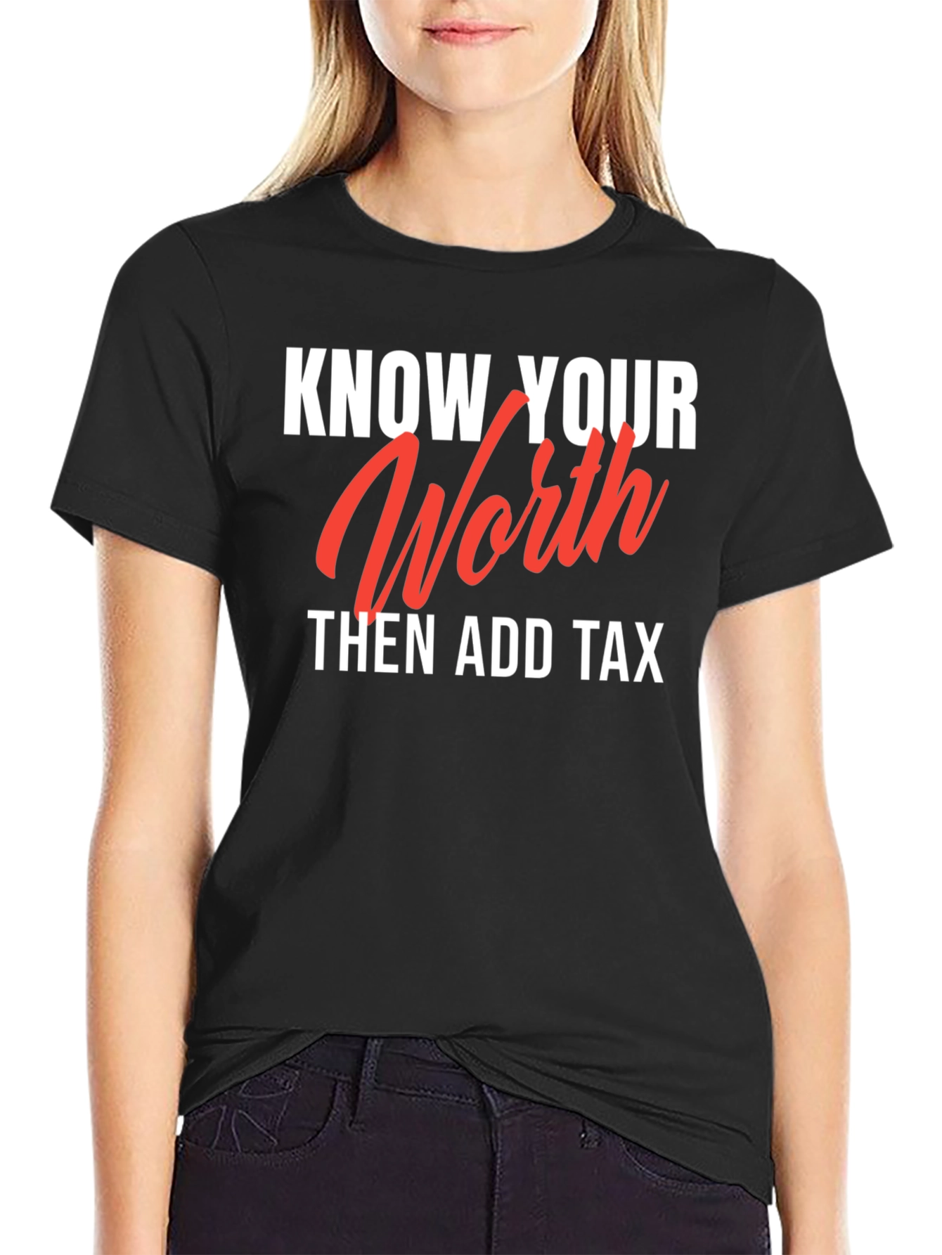 Know Your Worth Black Graphic Tee