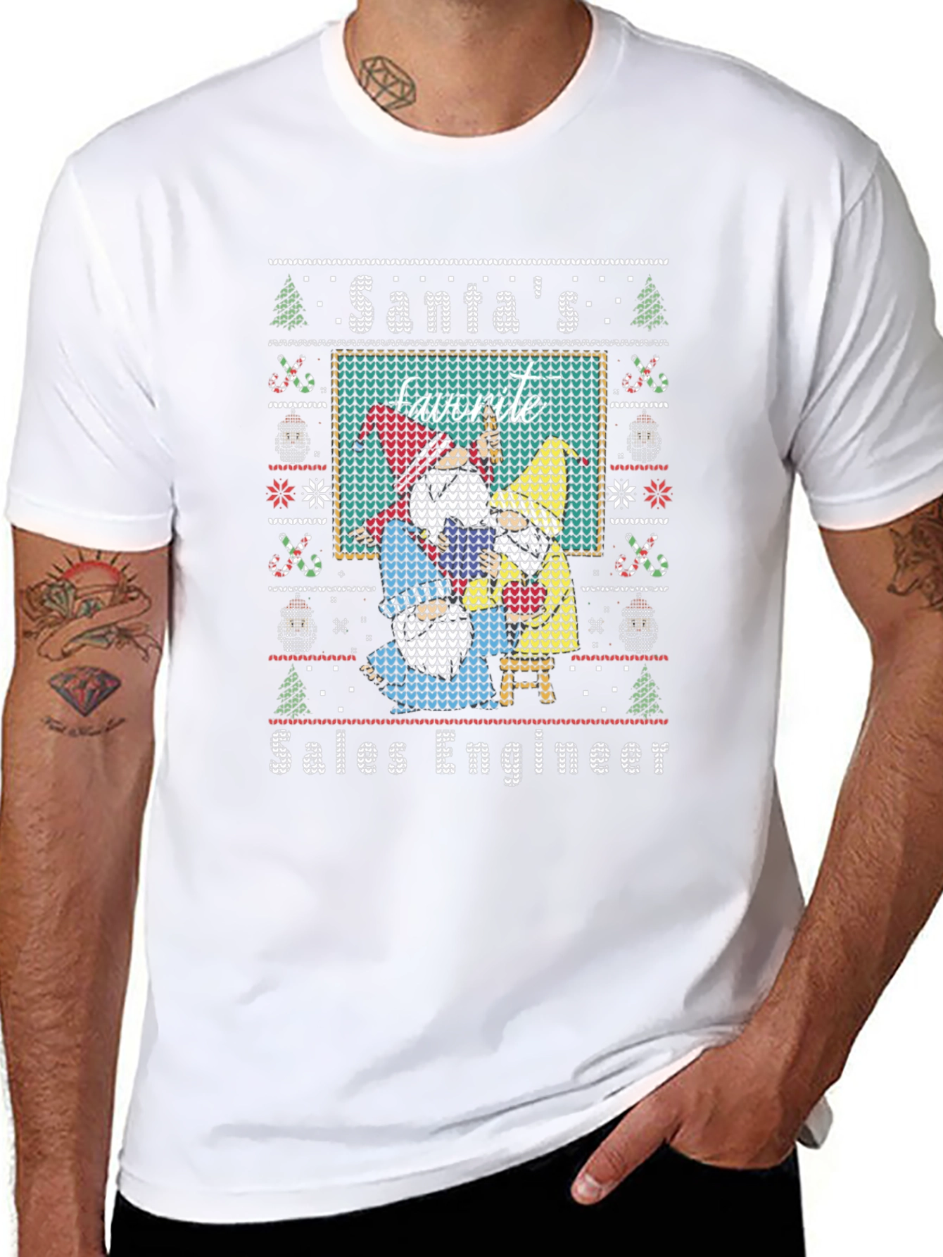 Santas Favorite Sales Engineer Ugly Christmas Sweater T-Shirt