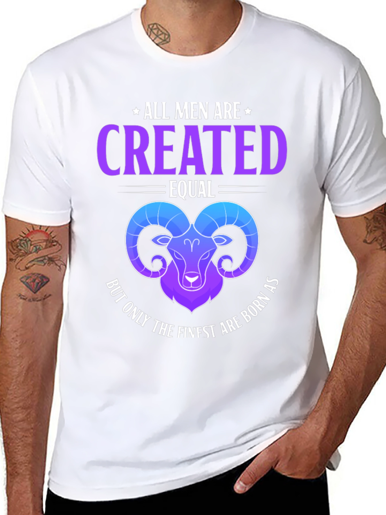 All Men Are Created Equal Aries Zodiac T-Shirt
