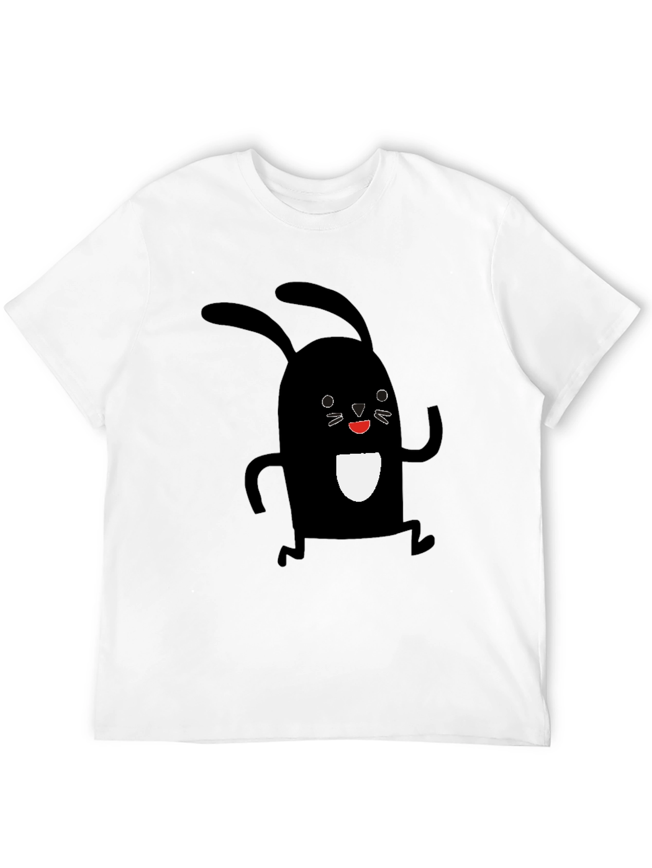 Black Rabbit Graphic Tee - Soft Cotton Casual Shirt