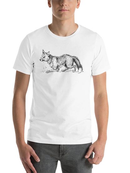 Black T-Shirt with Fox Illustration