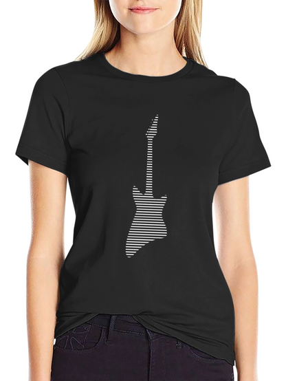 Stripped Electric Guitar Graphic Tee - Black