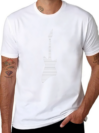 Stripped Electric Guitar Graphic Tee - Black