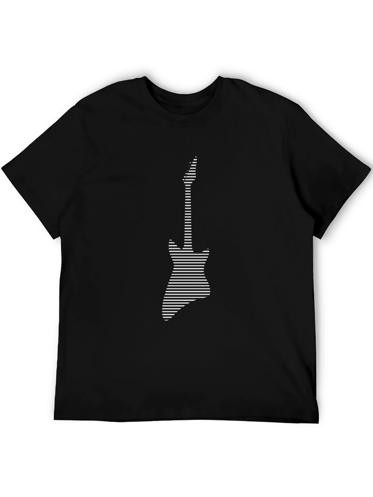 Stripped Electric Guitar Graphic Tee - Black