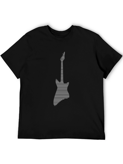Stripped Electric Guitar Graphic Tee - Black