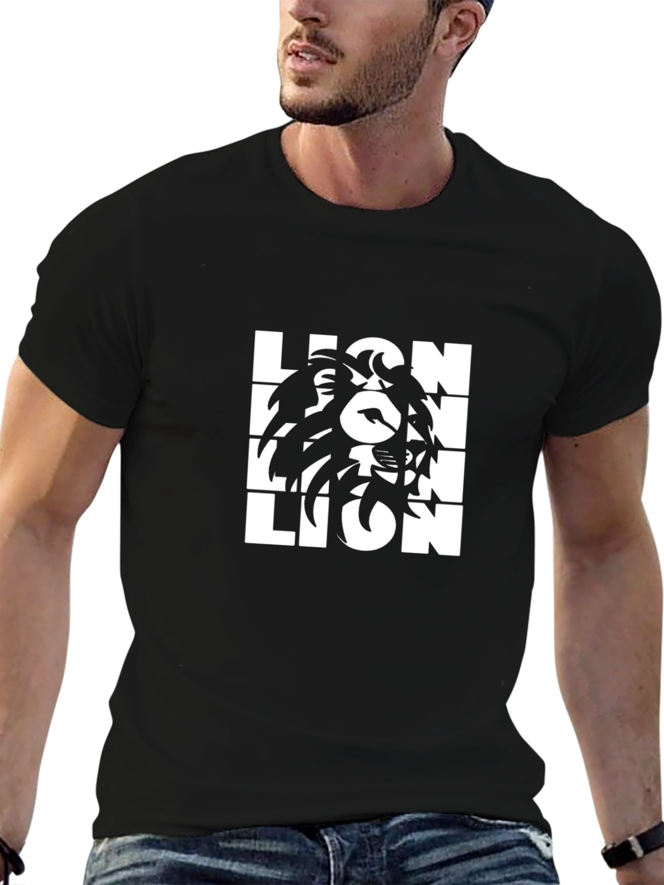 Lion Graphic Tee - Bold Black T-Shirt
