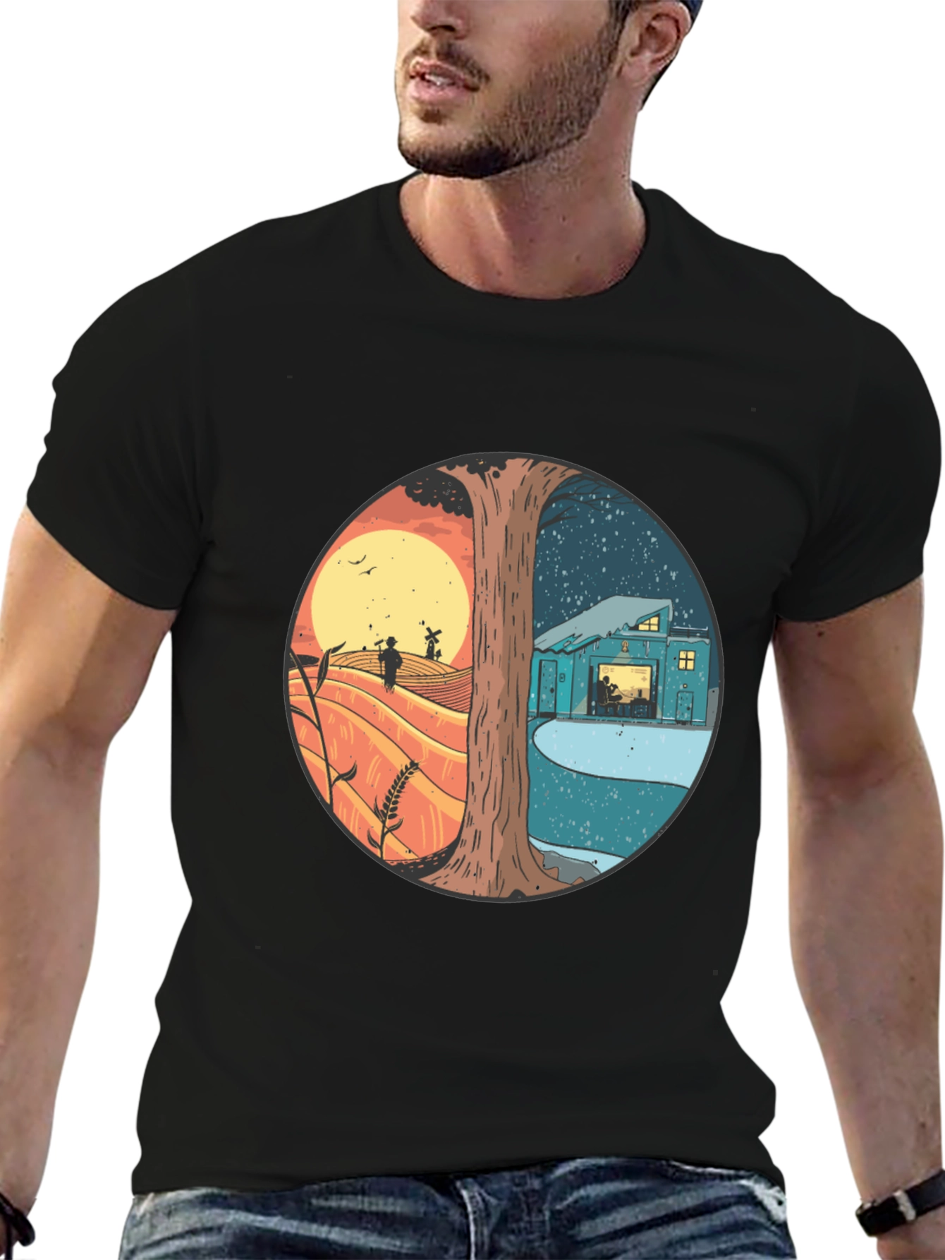 Day & Night Graphic T-Shirt