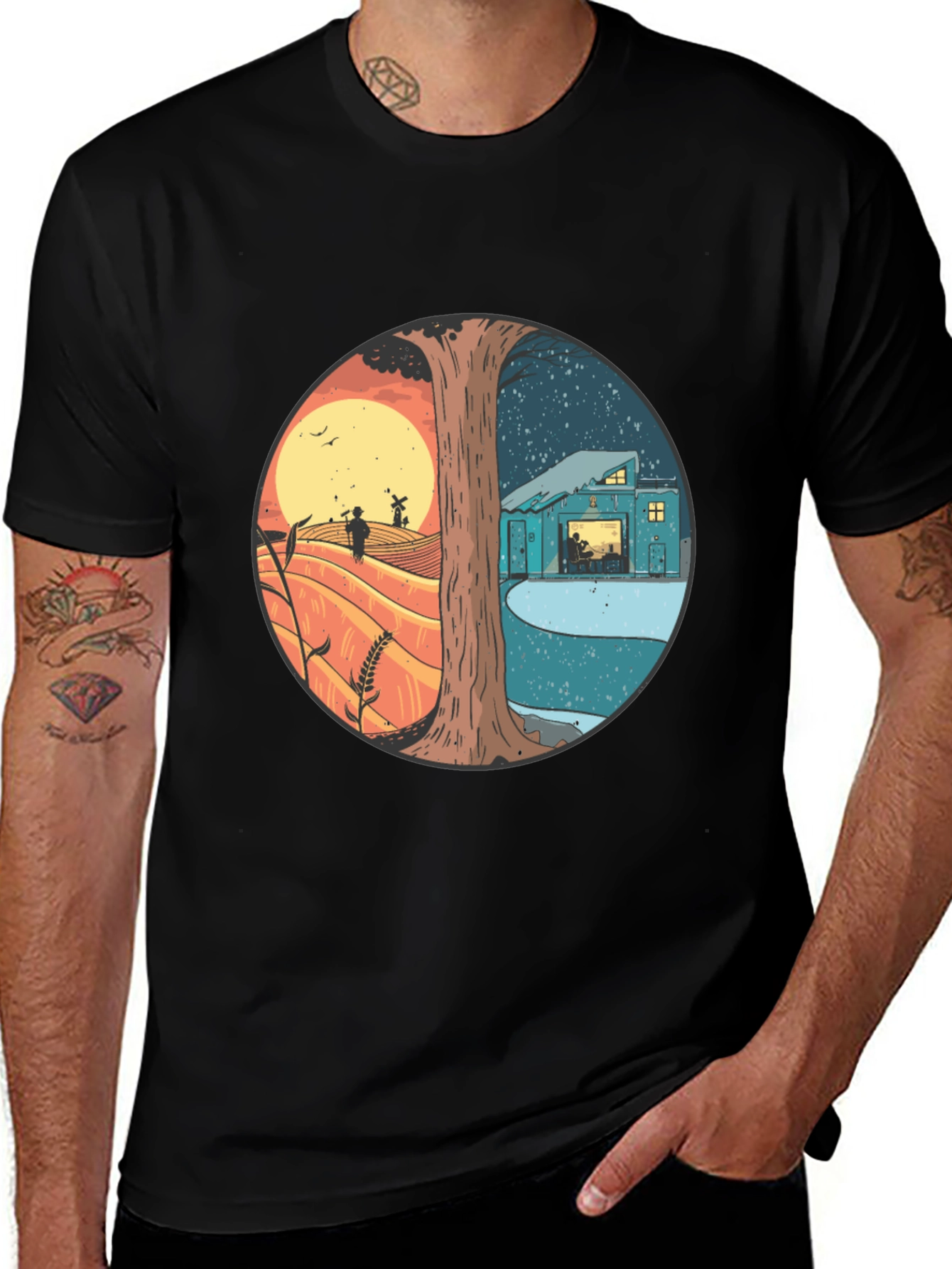 Day & Night Graphic T-Shirt