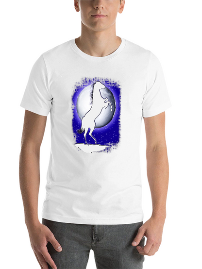 Horse Silhouette Moon Graphic Black T-Shirt