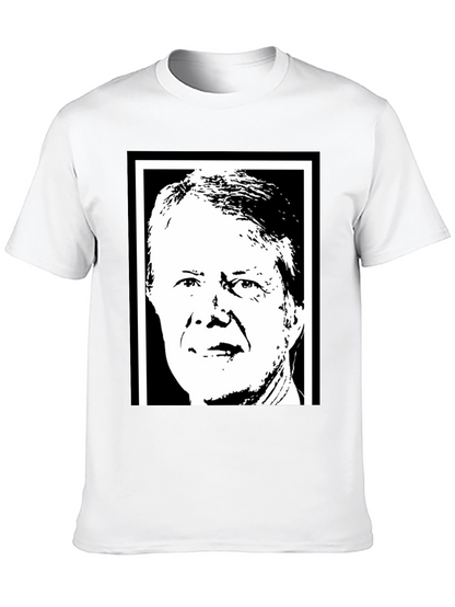 Jimmy Carter Portrait Graphic T-Shirt - Black