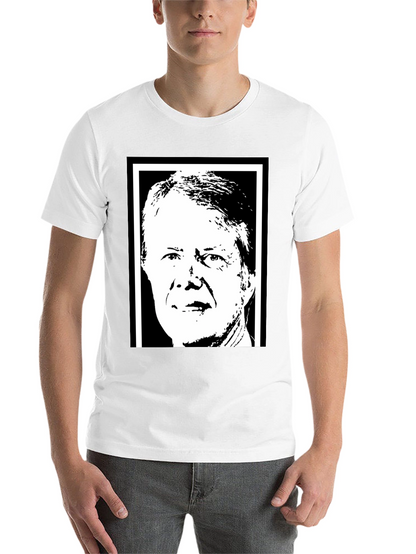 Jimmy Carter Portrait Graphic T-Shirt - Black