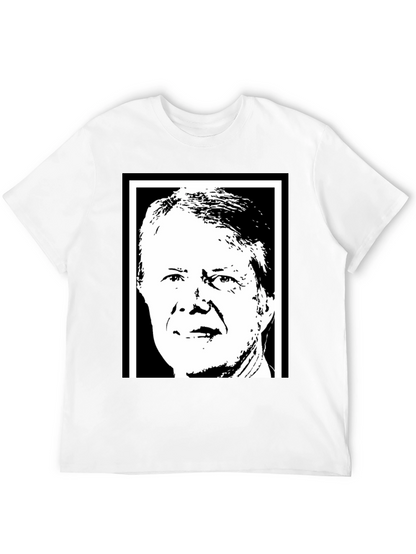 Jimmy Carter Portrait Graphic T-Shirt - Black
