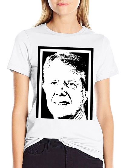 Jimmy Carter Portrait Graphic T-Shirt - Black