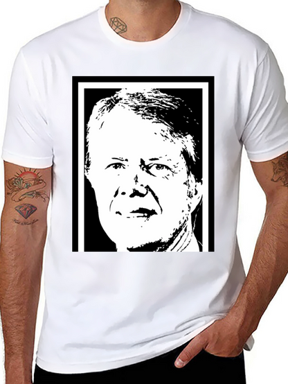 Jimmy Carter Portrait Graphic T-Shirt - Black