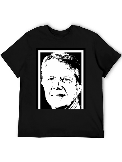 Jimmy Carter Portrait Graphic T-Shirt - Black