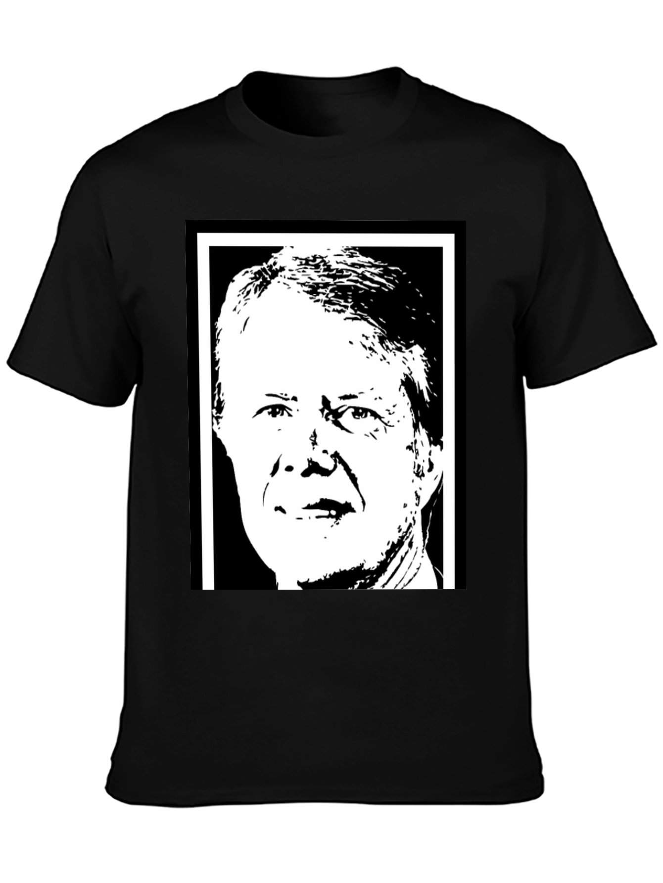Jimmy Carter Portrait Graphic T-Shirt - Black