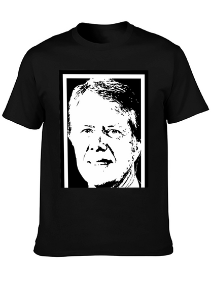 Jimmy Carter Portrait Graphic T-Shirt - Black