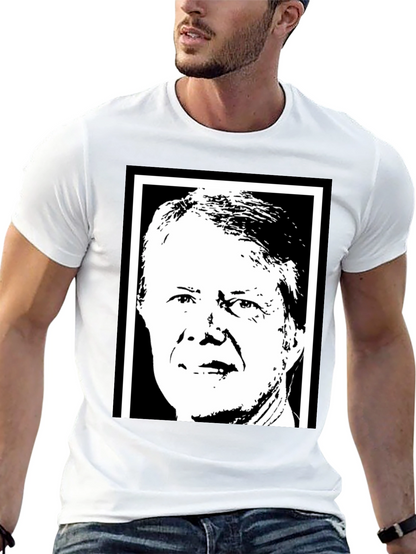Jimmy Carter Portrait Graphic T-Shirt - Black