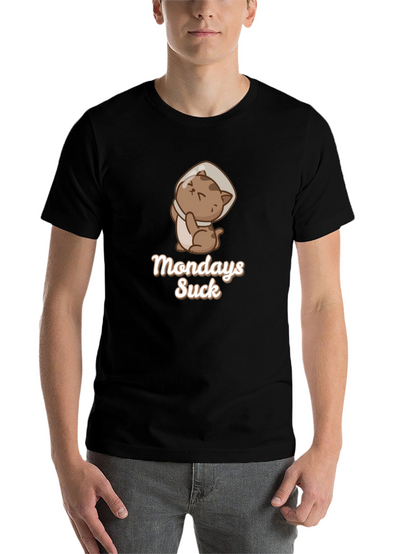 Mondays Suck Funny Cat Cone T-Shirt