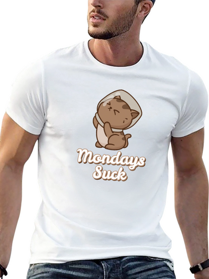 Mondays Suck Funny Cat Cone T-Shirt