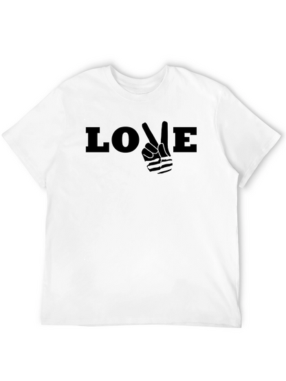 Love Peace Sign Graphic Mens T-Shirt