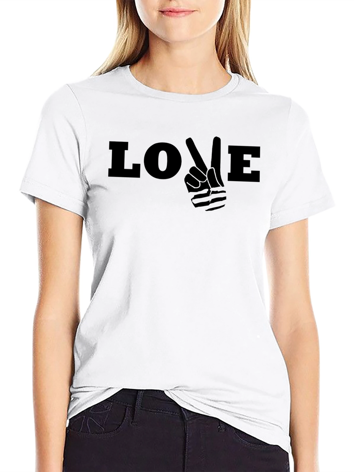 Love Peace Sign Graphic Mens T-Shirt