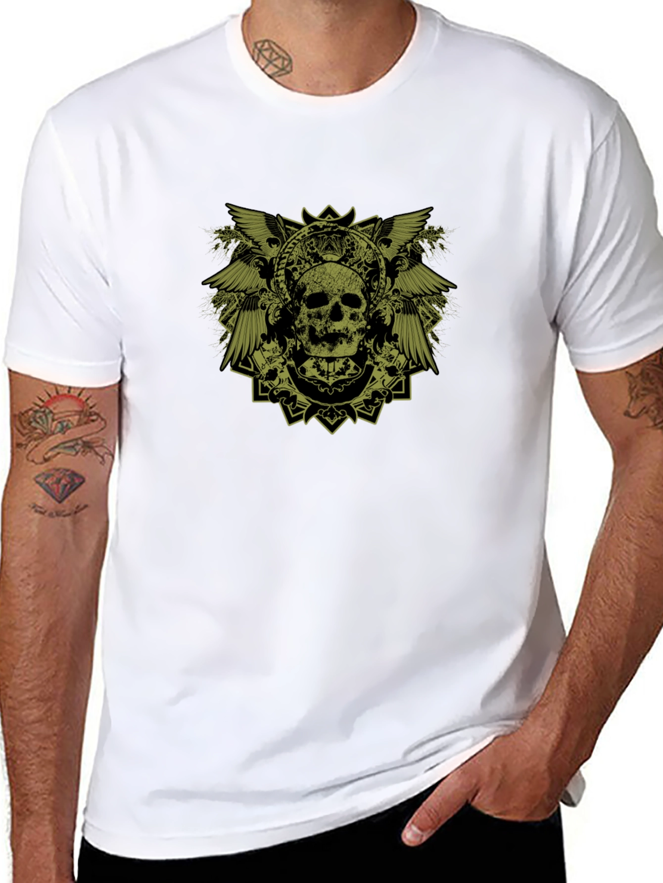 Skull Graphic Print Black T-Shirt