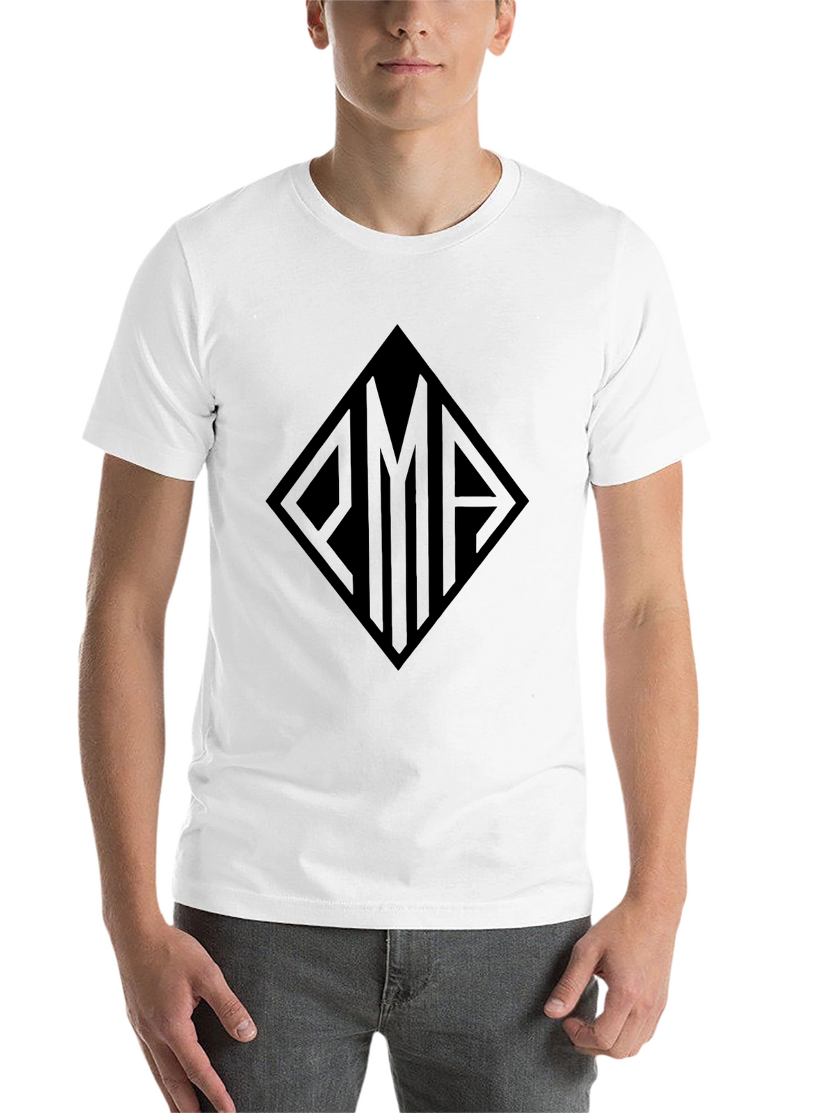 Black Tee with Geometric Graphic