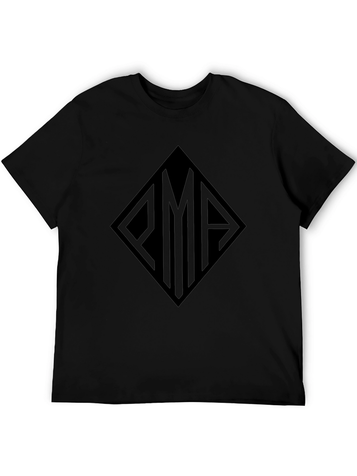 Black Tee with Geometric Graphic