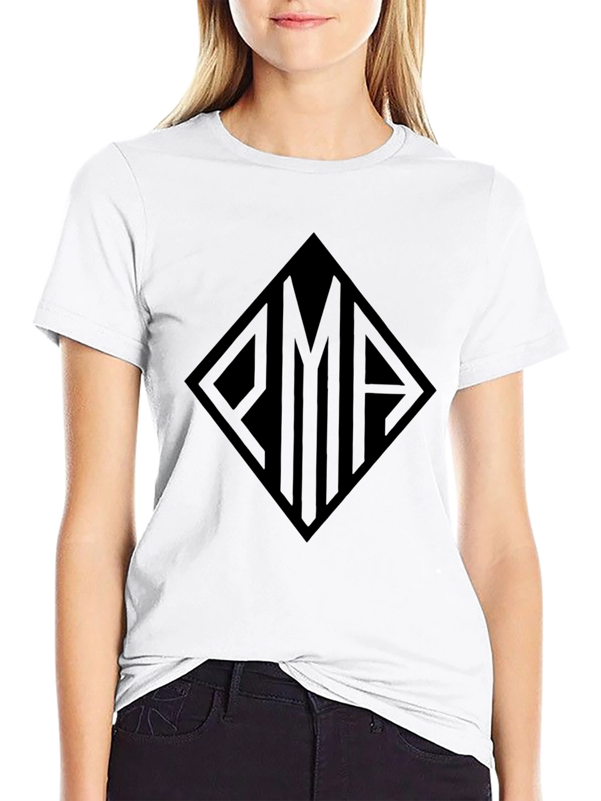 Black Tee with Geometric Graphic
